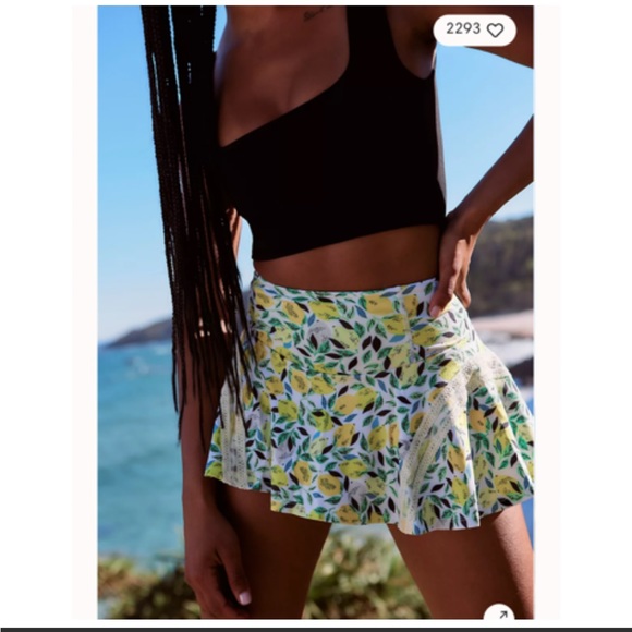 NWT FREE PEOPLE Pleats And Thank You Printed Skort - Picture 3 of 8